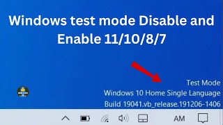 Windows test mode disable and enable 111087 [upl. by Gregson521]