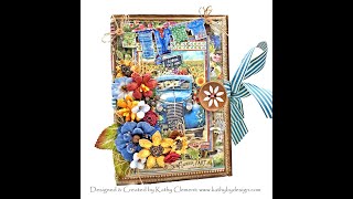 Part 2 Stamperia Sunflower Art Trifold Folio Tutorial [upl. by Mcallister680]