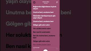 Esmeray  Unutama Beni  Lyrics  spotify keşfet tiktok [upl. by Eceinehs]