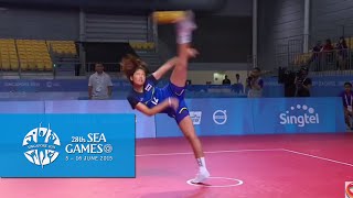 Sepaktakraw Womens Regu Semifinal Thailand vs Vietnam Day 8  28th SEA Games Singapore 2015 [upl. by Notnilk]