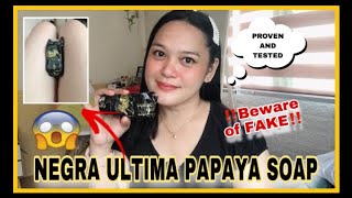 NEGRA ULTIMA GLUTA PAPAYA SOAP REVIEW  PANOORIN BAKA ISA KANA SA MGA NAKABILI NG FAKE NITO [upl. by Warfourd]