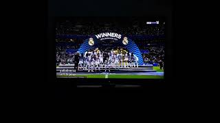 Trophy Ceremony🏆 Real Madrid Win The UEFA Super Cup 2024 [upl. by Anivid]