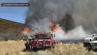 Knoll Fire in Calaveras County now 75 percent contained at 32 acres [upl. by Bounds804]