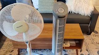 PELONIS 16 Oscillating Pedestal Stand Up Fan vs Lasko Portable Electric 42 Oscillating Tower Fan [upl. by Darci]