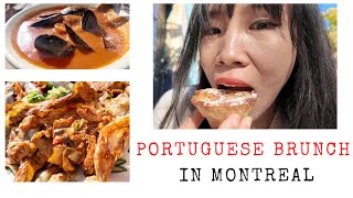 Portuguese brunch Montreal restaurant  churrasco tarte portugaise Eat in Montreal [upl. by Mignonne259]