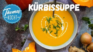 Kürbissuppe mit Ingwer und Kokosmilch  Hokkaido Kürbis [upl. by Annayt]