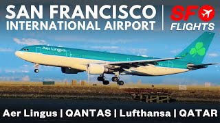 4K SFO PLANE SPOTTING  San Francisco Airport  Air France ZIPAIR Emirates Aer Lingus QANTAS [upl. by Nivle]