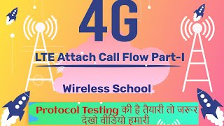 LTE Attach Call Flow Part1  Wireless School  UE initial attach Call flow Explanation Best Way [upl. by Ebag]