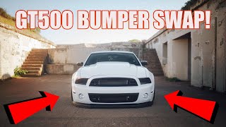 GT500 Bumper Install on a 2014 Mustang GT [upl. by Alderman]