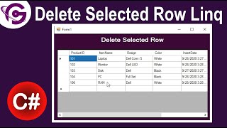 How To Delete Selected Row In DataGridView Using Cell Click C Linq [upl. by Drummond166]