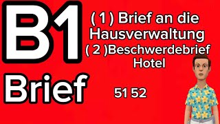 1 Brief an die Hausverwaltung  2 Beschwerdebrief Hotel  GAST DTZ B1 learngermandeutsch1 hotel [upl. by Lerraj]