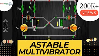 Astable Multivibrator  Unveiling the Pulse of Electronic Circuits Learnengg engineeringvideos [upl. by Odidnac]