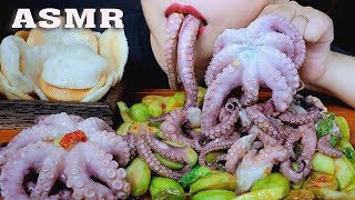 ASMR SOAKED OCTOPUS WITH GREEN MANGO AND AMBARELLA SALLAD CRUNCHY EATING SOUNDS  LINHASMR [upl. by Elyssa965]