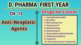 Antineoplastic agentsCH13Pharmaceutical chemistryD PharmFirst year [upl. by Accber]