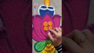 Beautiful Rangoli Tricks by Sangeeta Deepavali Sankranti Dhanteras and Diwali Simple Rangoli [upl. by Enylekcaj]