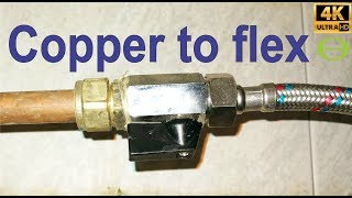 How to join a flexible flexi pipe to a copper pipe  conex compression [upl. by Suiddaht]