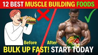 12 BEST MUSCLE BUILDING FOODS  FAST MASCLE BUILIDNG FOODS  Muscles Badhane ke Liye Kya Khaye [upl. by Ical]