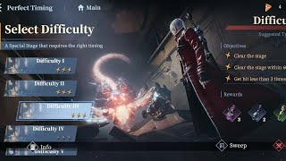 Devil may cry Mobile  Peak of combat  Perfect Timing  Difficulty 3 [upl. by Halstead]