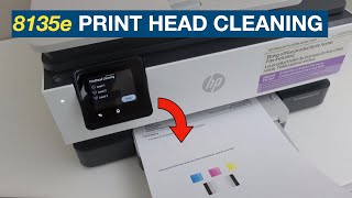 HP OfficeJet Pro 8135e Printhead Cleaning  Unclog BK Y C amp M Ink [upl. by Nahc]