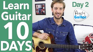 Guitar Lesson 2  EASY 2 CHORD SONG amp LEAD GUITAR 10 Day Guitar Starter Course [upl. by Annaeiluj465]