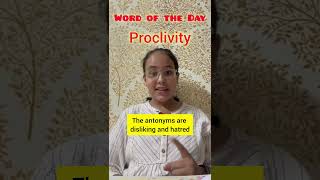 Word of the Day  Proclivity vocabulary learnenglish wordoftheday [upl. by Eciralc]