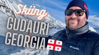 Skiing in Gudauri Georgia and day trip to Gergeti Trinity Church [upl. by Enilehcim]