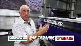 Bar Crusher 670HT Blue powered by Yamaha F200XCB for sale at Townsville Marine [upl. by Hareehahs]