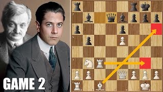 Basic Chess Principles  Lasker vs Capablanca  WCC Game 2 1921 [upl. by Aidam]