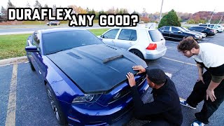 Duraflex GT500 CVX Hood a Good Fit  2014 Mustang gt [upl. by Gildas670]