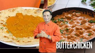 బటర్ చికెన్ గార్లిక్ నాన్  Butter Chicken Garlic Naan what India eats when they go to Restaurant [upl. by Aenaj464]