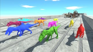 Race to eat Neon Concavenator amp Cryolophosaurus  Animal Revolt Battle Simulator [upl. by Maurizia]