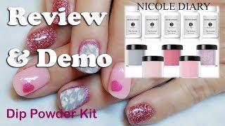 Nicole Diary 5Color Dip Powder Kit  review swatches amp application for beginners [upl. by Tonnie534]