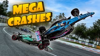 F1 23 MEGA CRASHES [upl. by Enirolf]