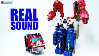 Real Sound  Combine with Trailer！Powermaster Optimus Prime Master Piece God Ginrai Unboxing [upl. by Kelula]