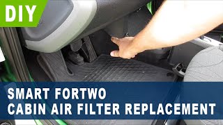 Smart Fortwo Cabin Air Filter Replacement  2008 2009 2010 2011 2012 2013 2014 2015 2016 2017 2018 [upl. by Julita]