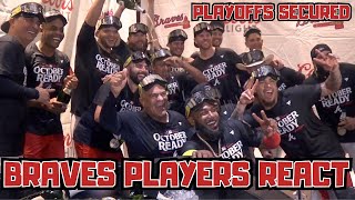 Braves advance to Playoffs Players React [upl. by Som]