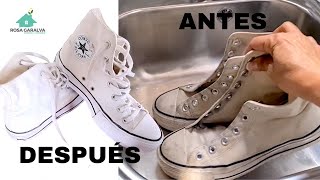 Cómo lavar tus converse y dejarlas BIEN BLANCAS [upl. by Arrehs]