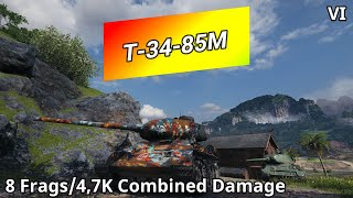 T3485M 8 Frags47K Combined Damage  World of Tanks [upl. by Spratt]