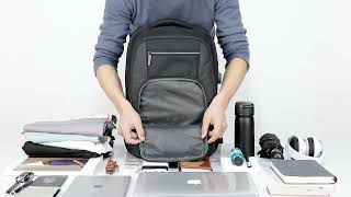 1922 BANGE Bag Backpack Anti Theft Water Repellent Fabric Laptop bag USB Charging [upl. by Tobiah]