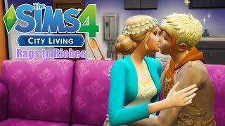 First WooHoo  Sims 4 City Living Rags to Riches Ep4 [upl. by Josi]