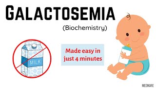 Galactosemia  In 4 minutes  Biochemistry  Medinare [upl. by Sandy]