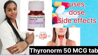 Thyronorm 50 MCG tablet l thyroxine Sodium tablet l thyroid disease l Rohini pharmacist l [upl. by Antrim]