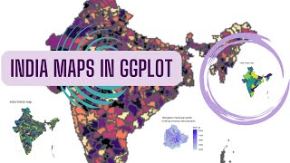 R Beginners GGPLOT India Map in GGPLOT with states districtscities code included [upl. by Tihw]