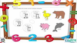 18 Multiplicación de un número hasta las centésimas por un número natural de 1 cifra 5º grado [upl. by Evangelin144]