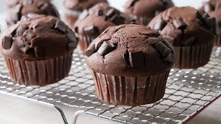 Schokomuffins Backen Rezept  Baking Chocolate Muffins Recipe  ENG SUBS [upl. by Akyssej]