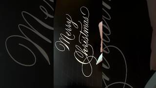 Merry Christmas Written In Calligraphy And Flourished On iPad shorts calligraphy [upl. by Ula]