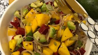 Sweet And Spicy Mango Salad Recipe  Easy And Tasty Mango Salad  Five Food Makers 💕 [upl. by Aynotan]