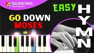 Go Down Moses  Piano Tutorial for Beginners I Easy Hymn Sheet Music PDF I SLOW [upl. by Atekihs835]