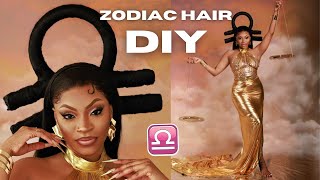 I made a wig LIBRA ZODIAC HEADPIECE ✨ DOJA CAT CREATIVE TRANSFORMATION HAIR [upl. by Cheyney51]