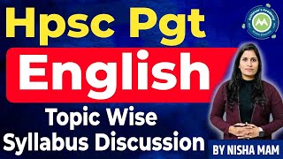 HPSC PGT ENGLISH Syllabus  Discussion By Nisha Sharma Achievers Academy [upl. by Siletotsira]